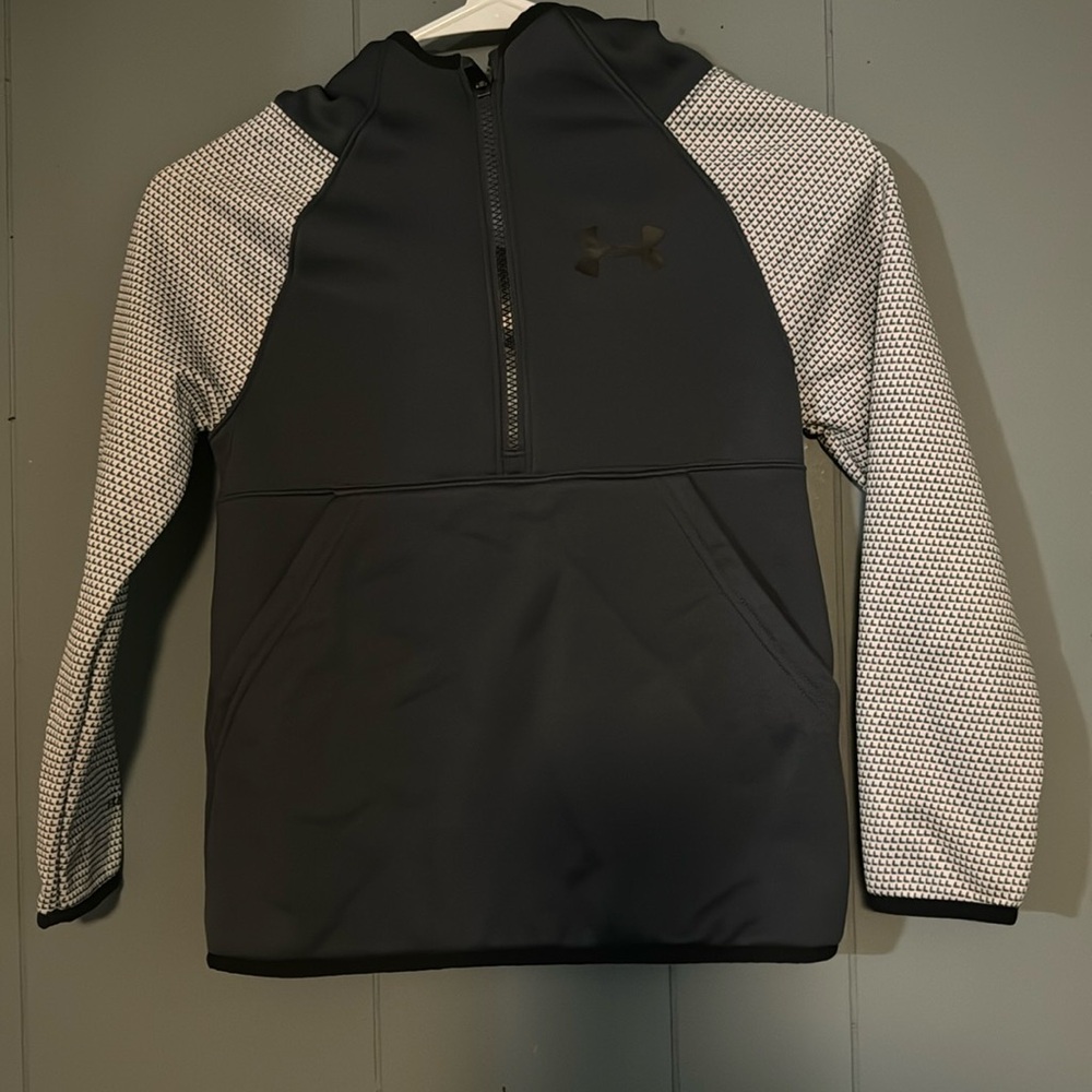 Kids half zip hoodie grey and white